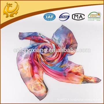 Chine Wholesale Écran imprimé numérique Belle écharpe en mousseline de soie Écharpe en soie pour dame